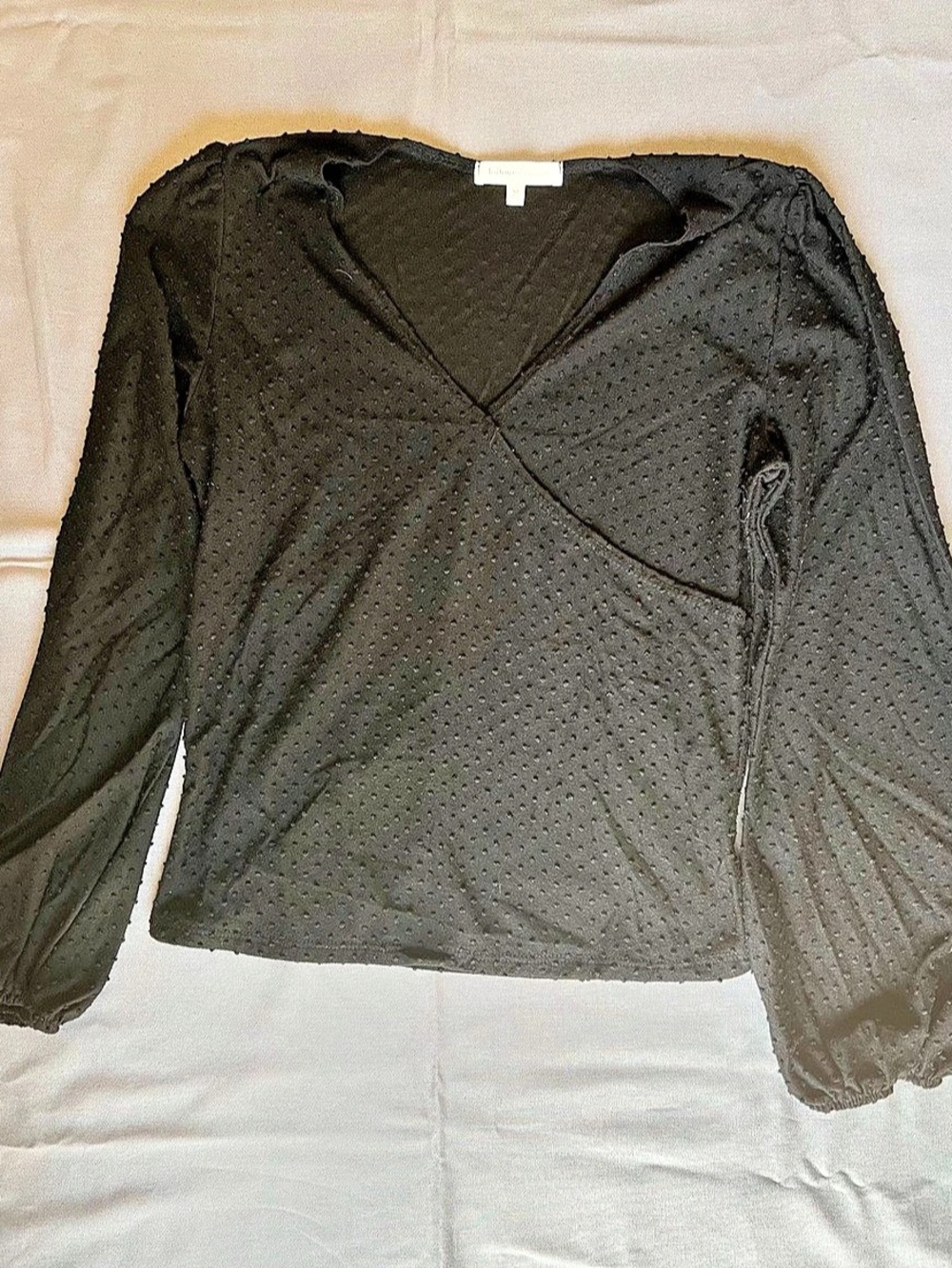Bohme Black Long Sleeve Wrap Blouse